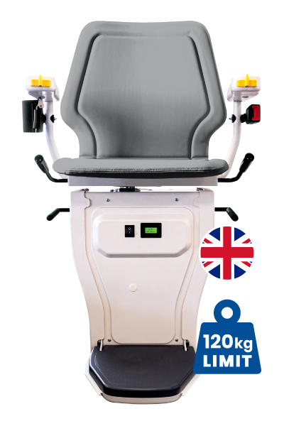 Halton Acorn 130 Slimline Straight Stairlift with atlantic blue coloured seat