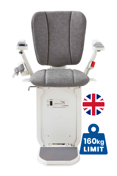 Halton Acorn 130 Slimline Straight Stairlift with atlantic blue coloured seat